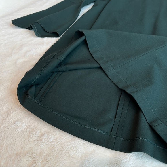 💥SALE💥 Lafayette 148 Paloma Shift 3/4 Sleeve Viscose Green Knee Dress M - Picture 8 of 13